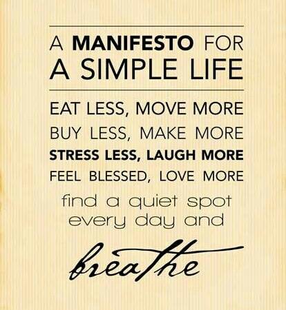 manifesto for a simple life